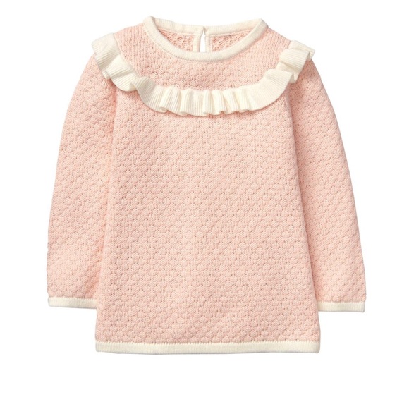 Janie and Jack Other - Janie and Jack Blush Pink Ruffle Sweater Size 5